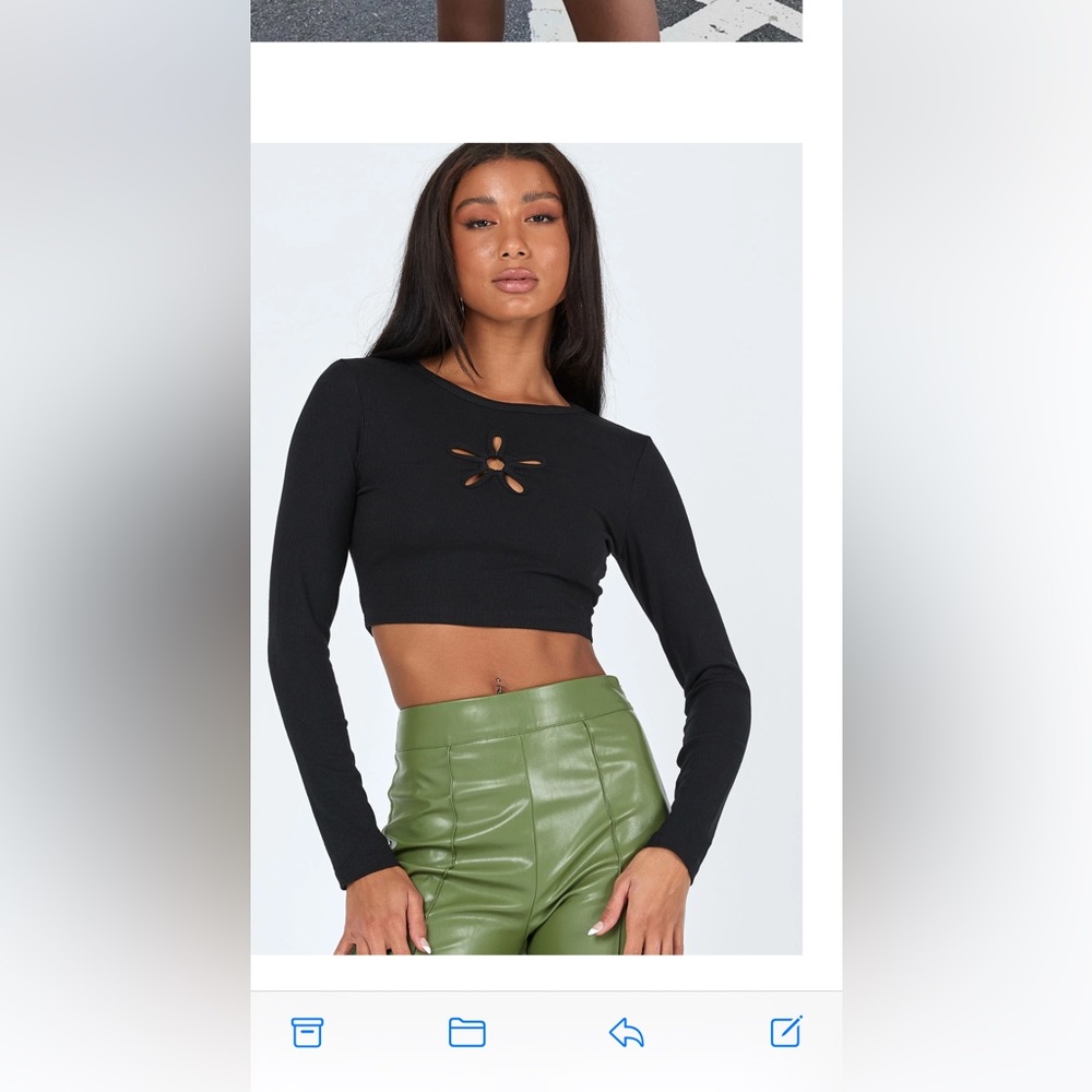 Princess polly black long sleeve size 4